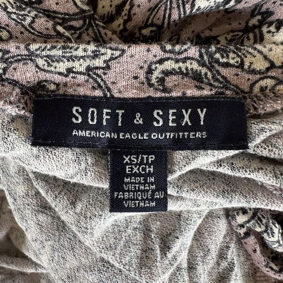 American Eagle Soft and Sexy Open Shoulder Blouse XS - Picture 8 of 11